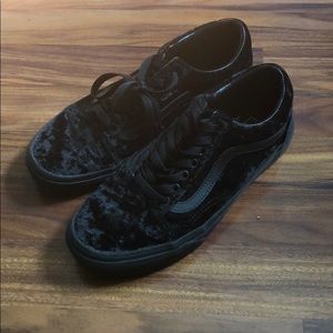 Black velvet vans